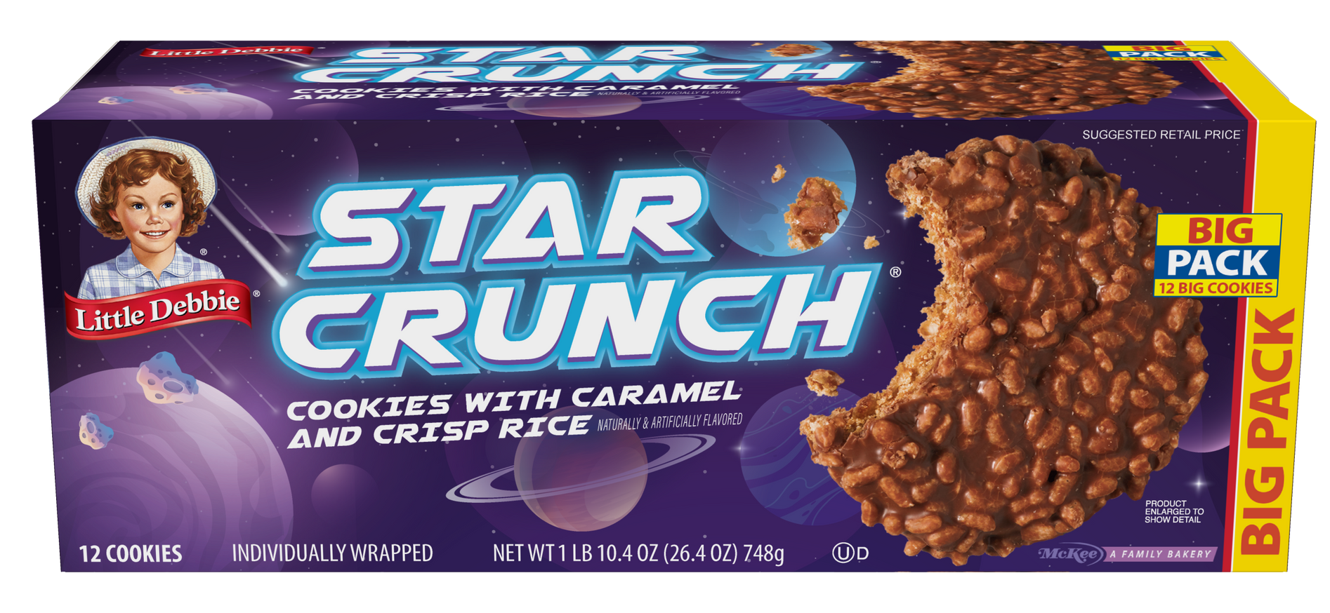carton of little debbie big pack star crunch cookies