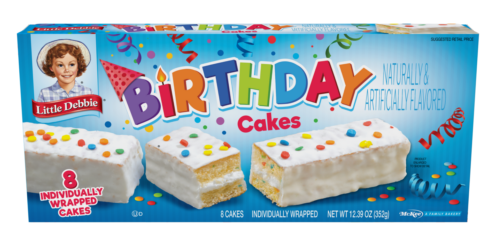 A box of birthday cakes with sprinkles on them