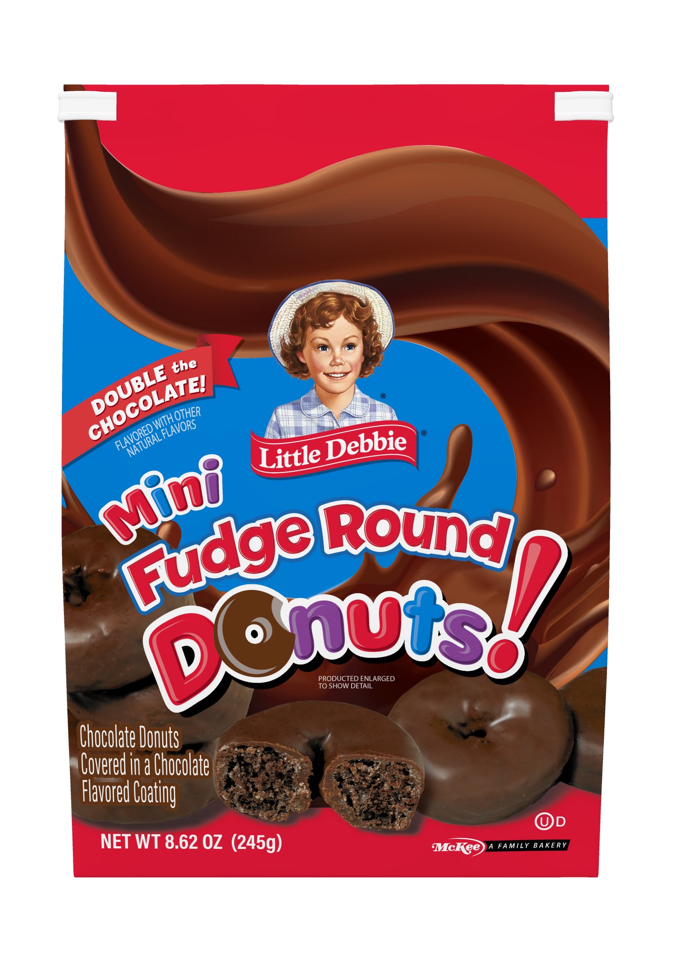 A box of pudding donuts with a picture of a boy on it.