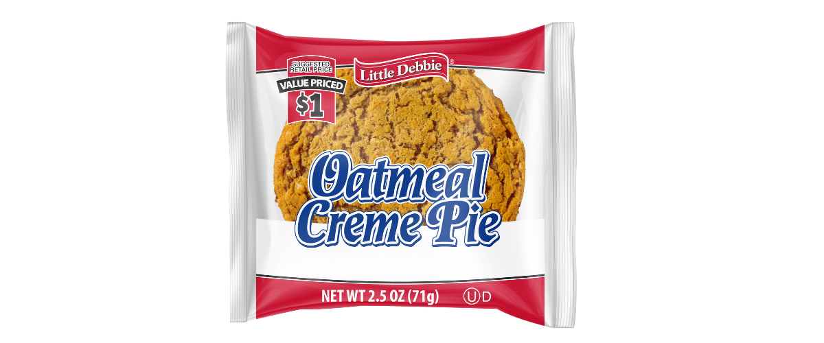 single serve wrap of an oatmeal creme pie