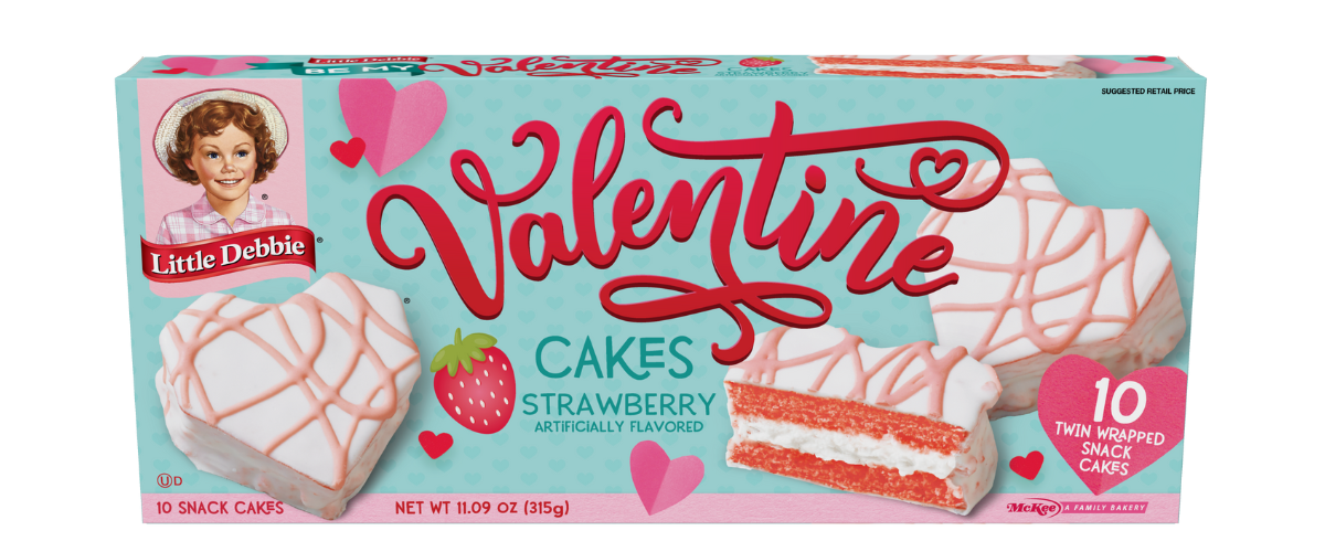 carton of valentine cakes straw.