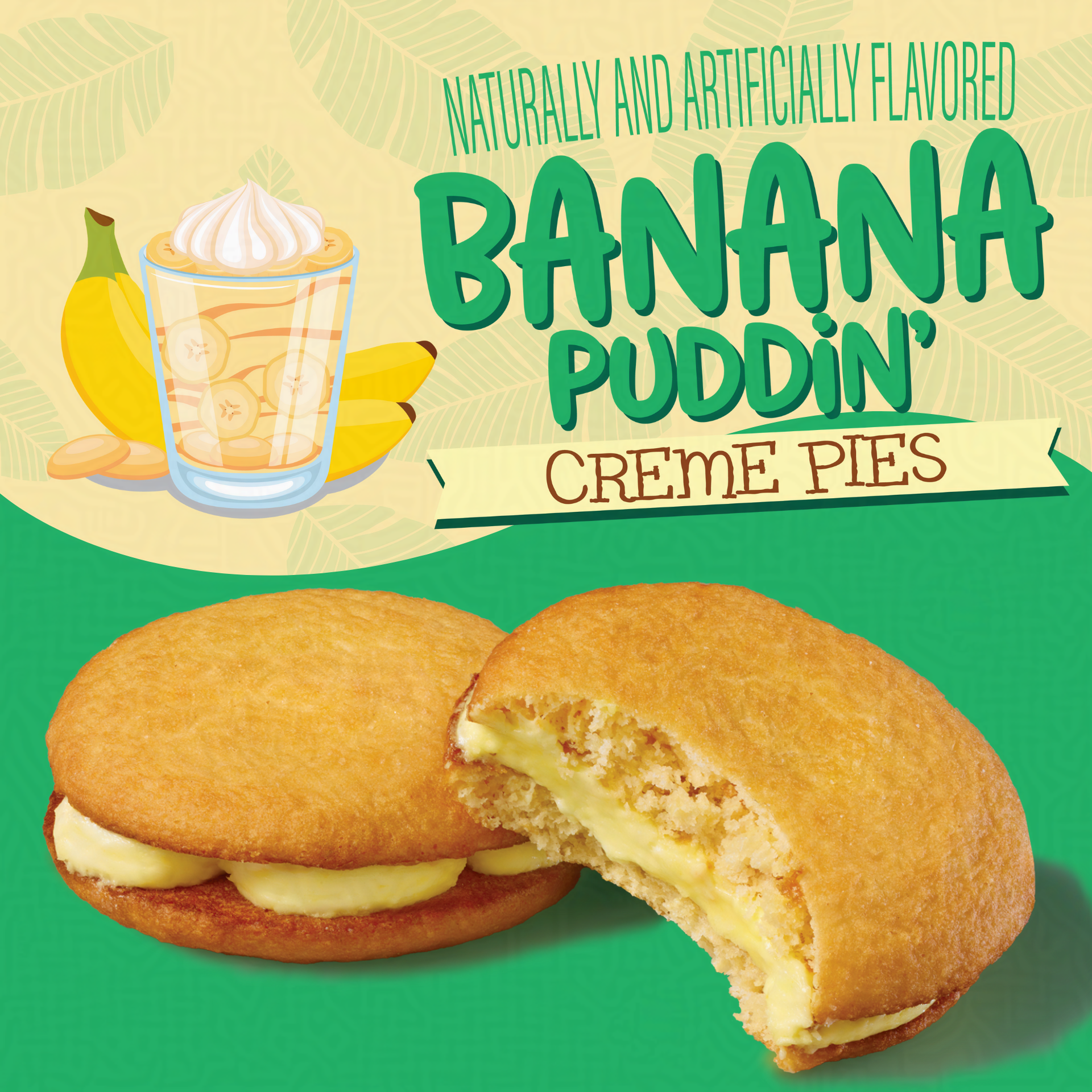 graphic of banana puddin creme pies