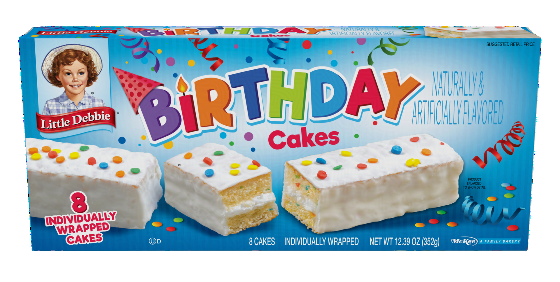 A box of birthday cakes with sprinkles on them