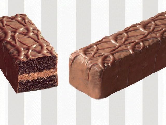 Two chocolate bars are sitting next to each other on a white background.