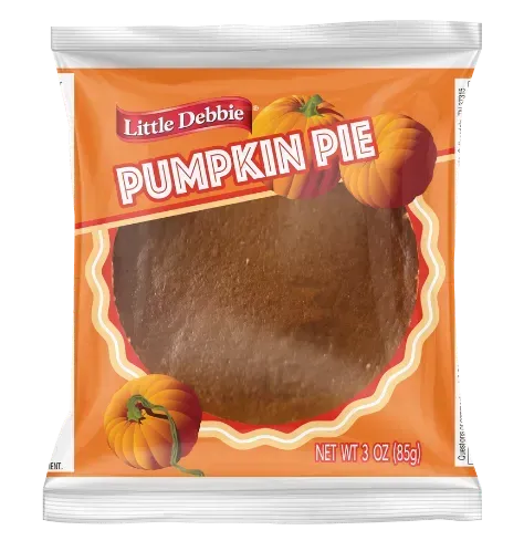 single serve wrap of a mini pumpkin pie
