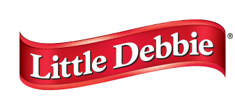 A little debbie logo with a red ribbon on a white background.