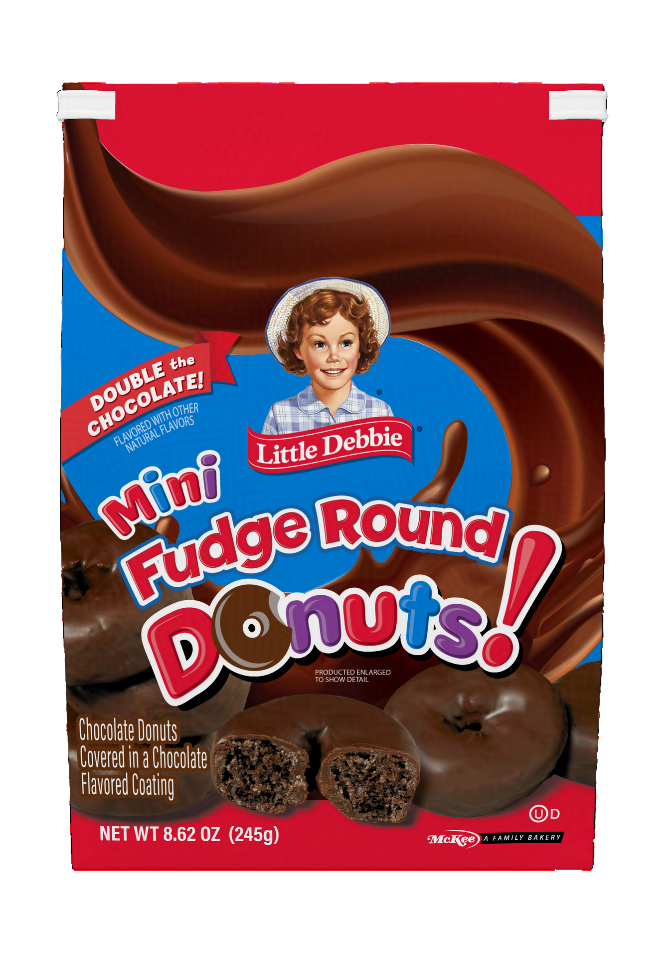 A box of pudding donuts with a picture of a boy on it.