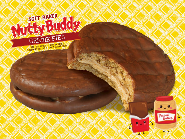 image of nutty buddy creme pies with the logo
