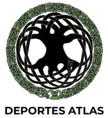 Silueta de árbol negro con ramas retorcidas dentro de un borde circular verde con nudo celta.