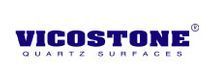 Vicostone Quartz Surfaces logo in blue and gray text on white background
