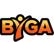 BIGA logo in orange and black with a stylized person in the letter I