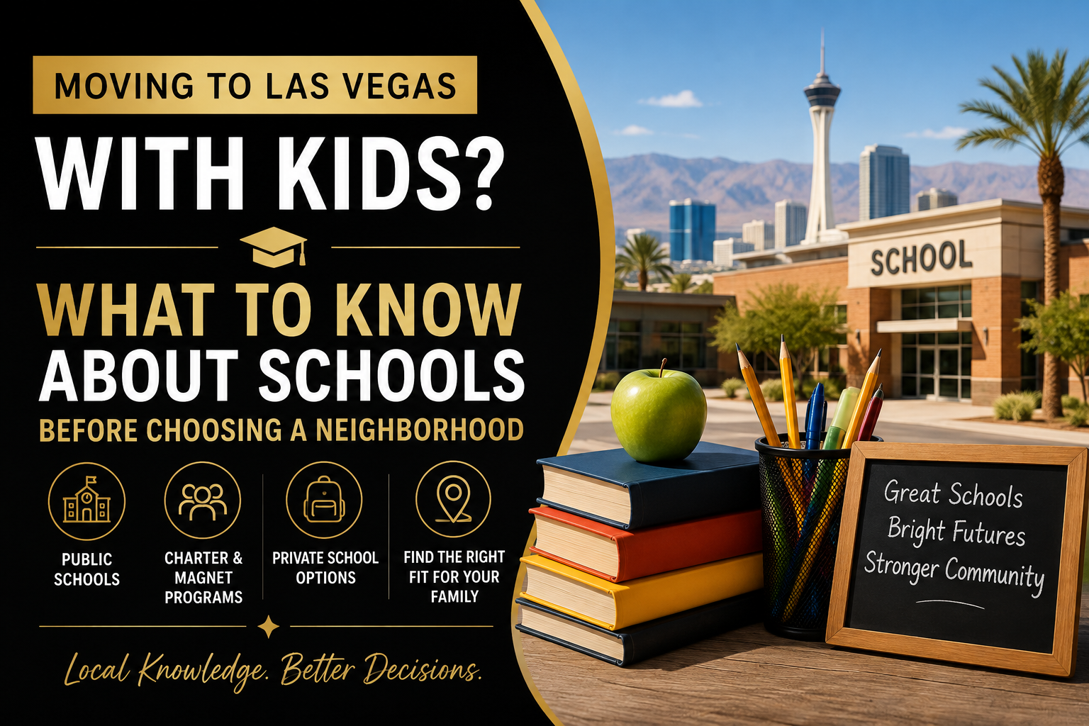 Las Vegas school guide for families relocating and comparing public, charter, magnet and private.