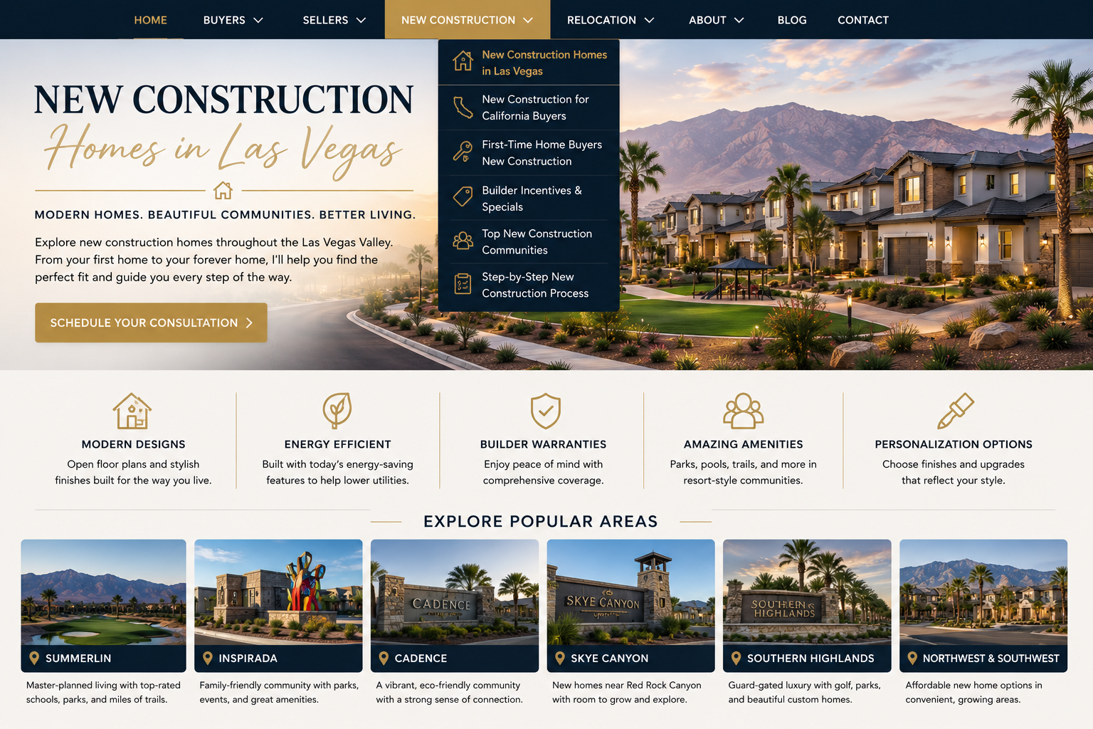 New construction homes in Las Vegas for California buyers relocating to Southern Nevada