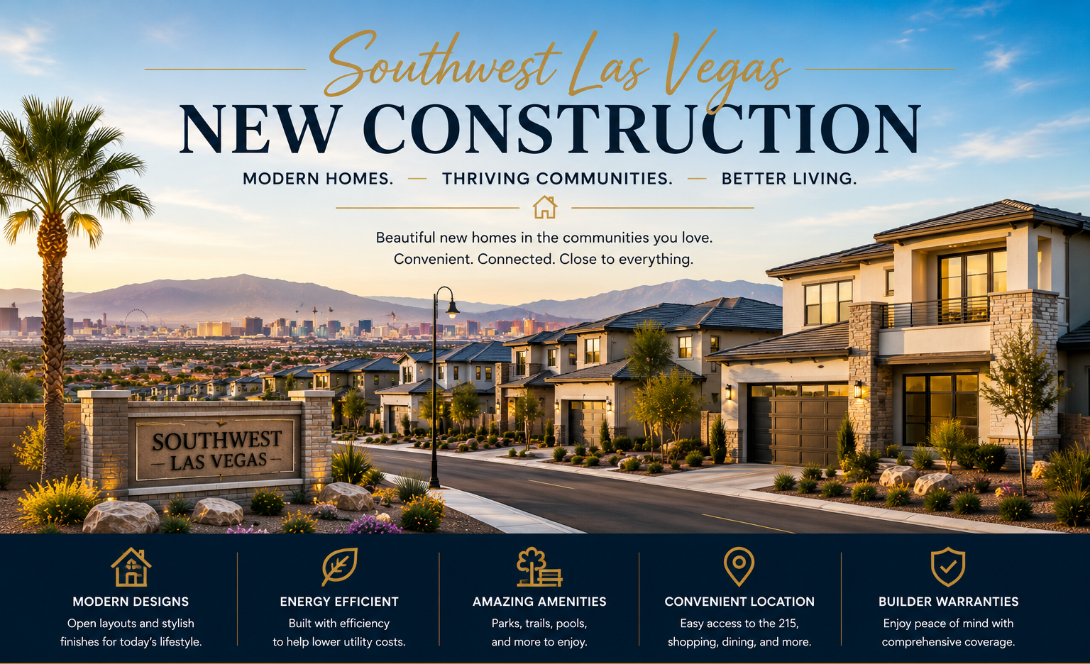 New construction homes in Southwest Las Vegas with popular builders and communities
