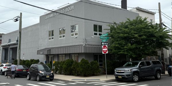 Gray building with 