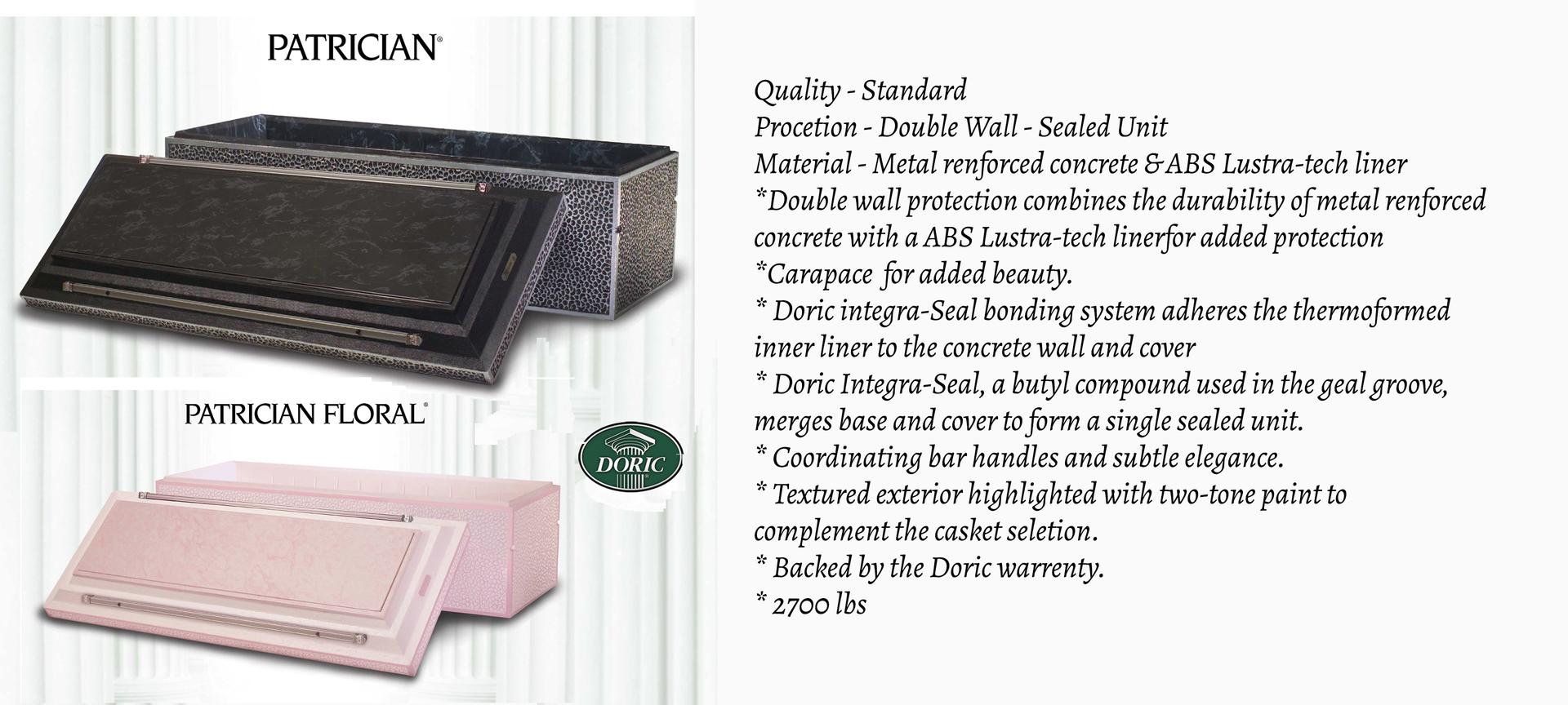 Outer burial container - Patrician Vault
