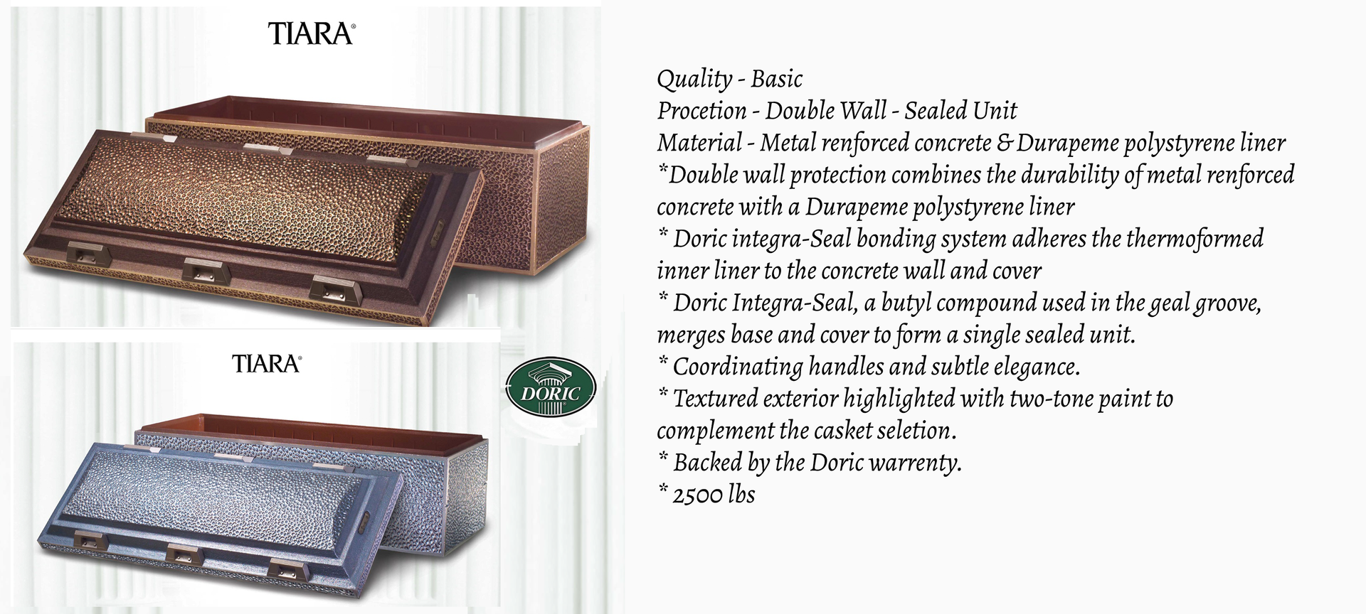 Outer burial container - Tira Vault