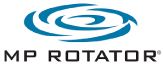 MP Rotator logo with blue spiral icon and black text on a white background