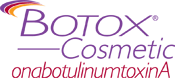 Botox Cosmetic logo in purple with a color arc and the chemical name below.