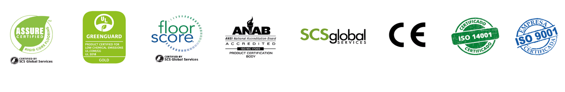Certificaciones de Boden SPC por calidad y seguridad.
