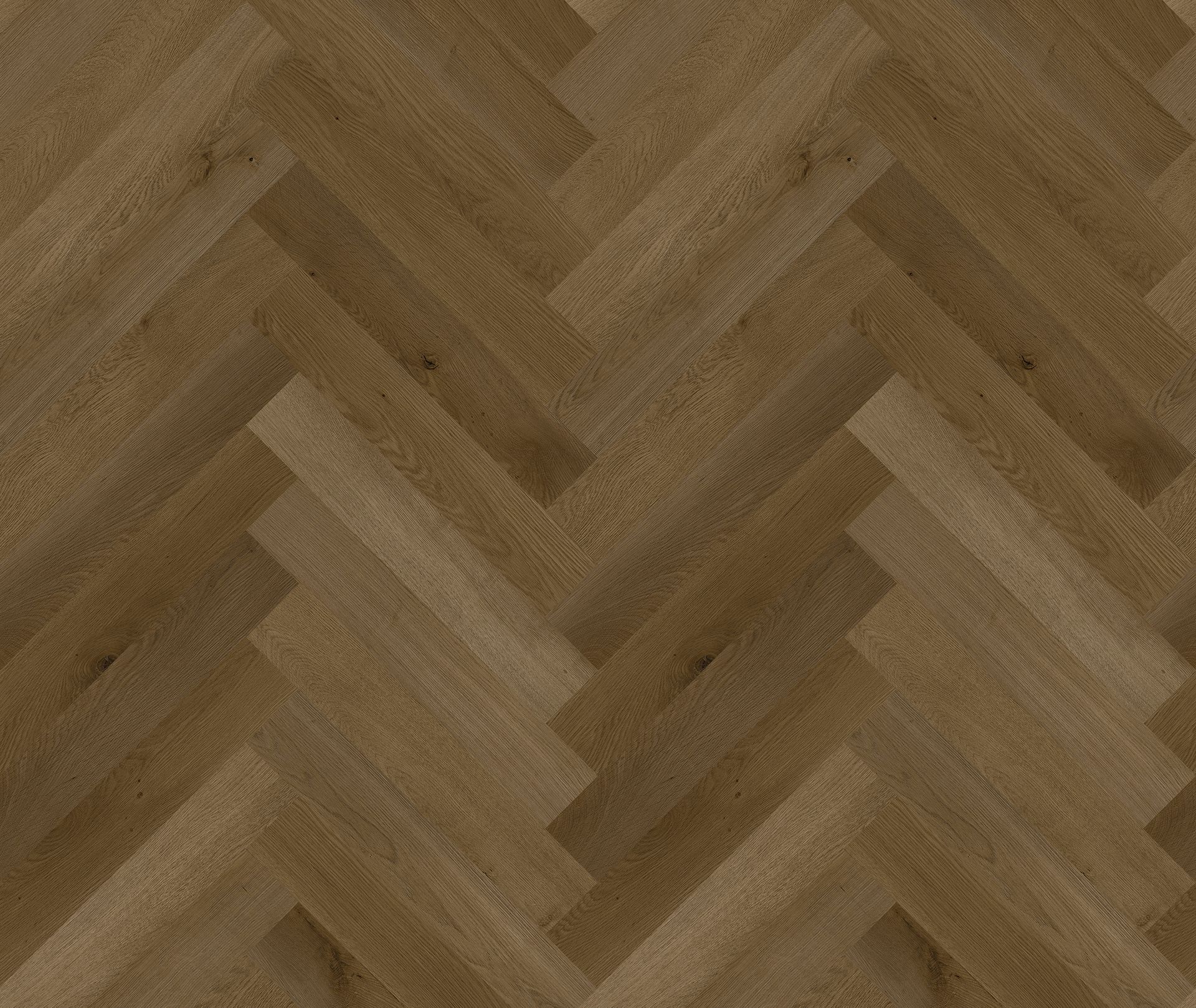 Primer plano de un suelo de madera marrón con un patrón de espiga.
