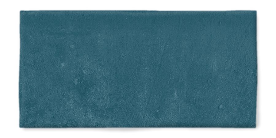 Muestra de tela rectangular texturizada de color verde azulado sobre fondo blanco.