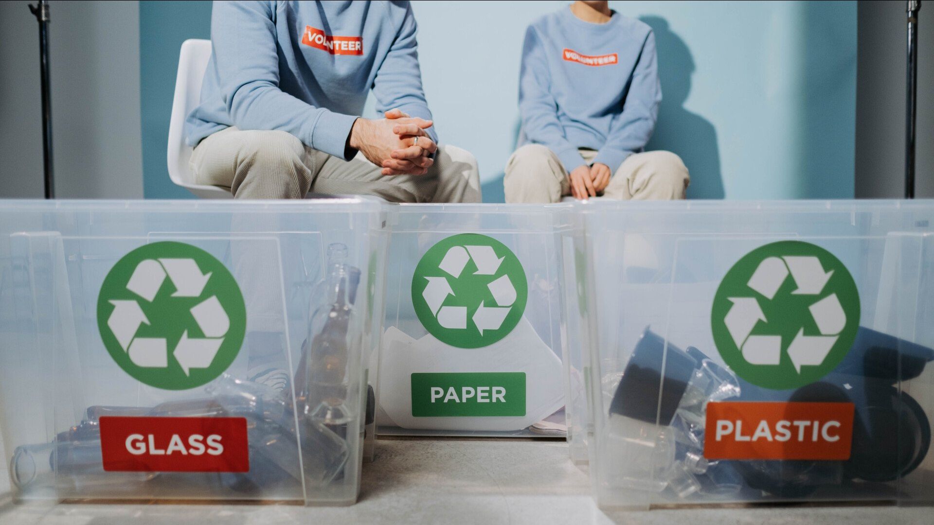 Three recycling bin