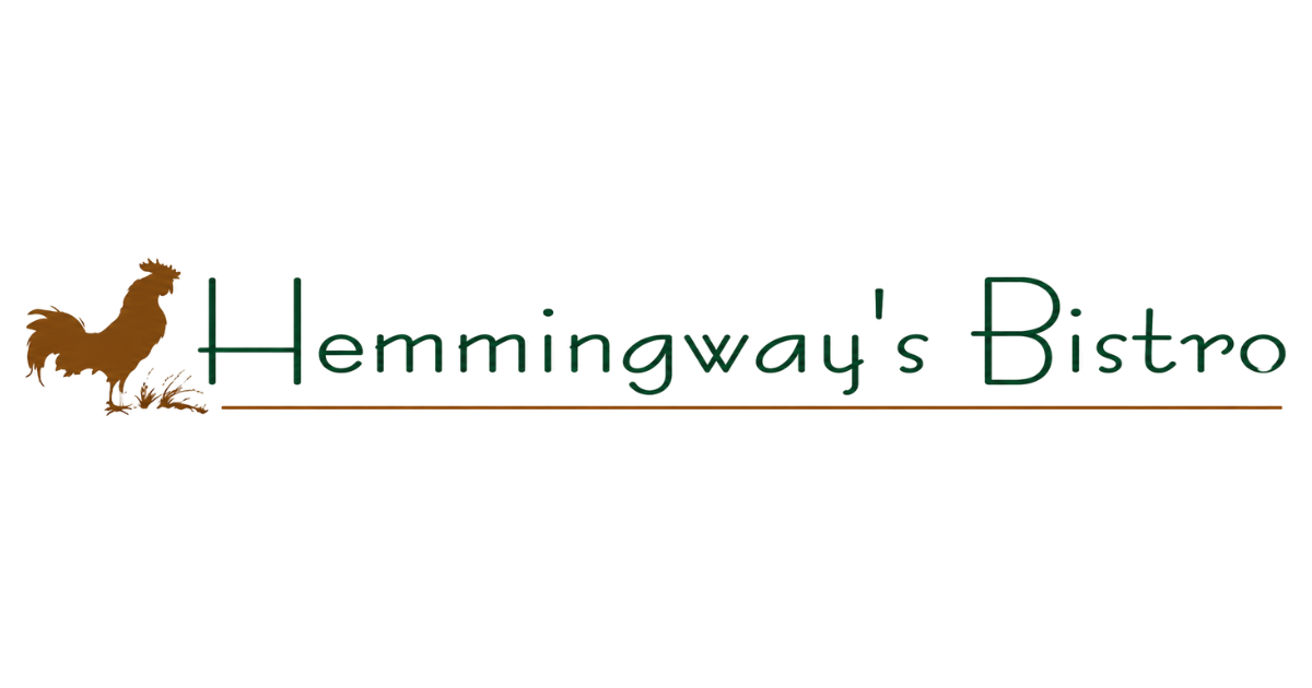 Logo reading “Hemingway’s Bistro” in gold and gray text on a white background