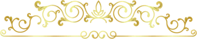 Golden ornamental border with swirling flourishes on a white background