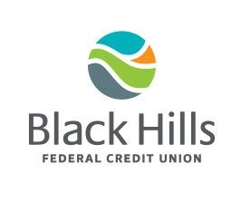 Black Hills Federal Credit Union logo: circular design with waves in blue, green, and orange over a dark gray backdrop.