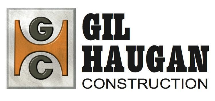 Logo for Gil Haugan Construction, featuring letters