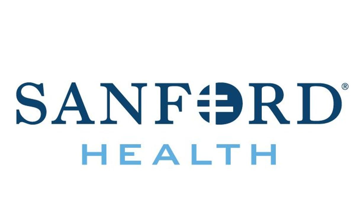 Sanford Health logo with dark blue text and a light blue tagline.