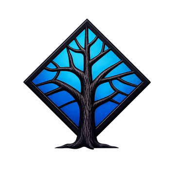Logo for Ironbark Hardwood Floors, a blue diamond with a stylized tree, against a dark blue background.
