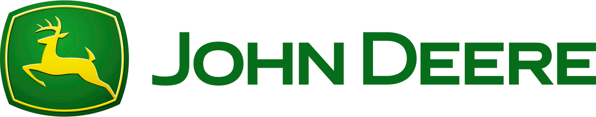 A john deere logo with a deer on it