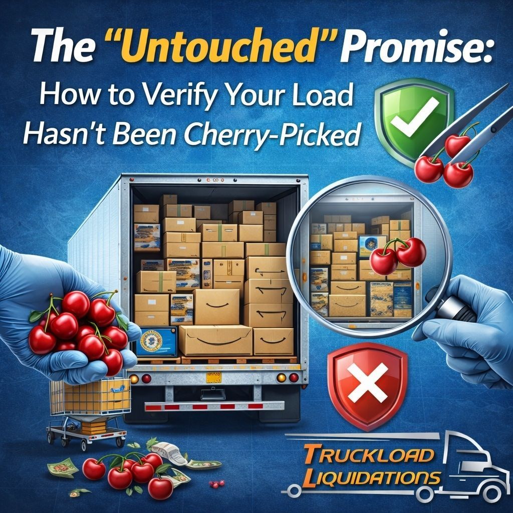 Truckload of boxed merchandise shown as untouched, with cherry-picking graphics illustrating load.