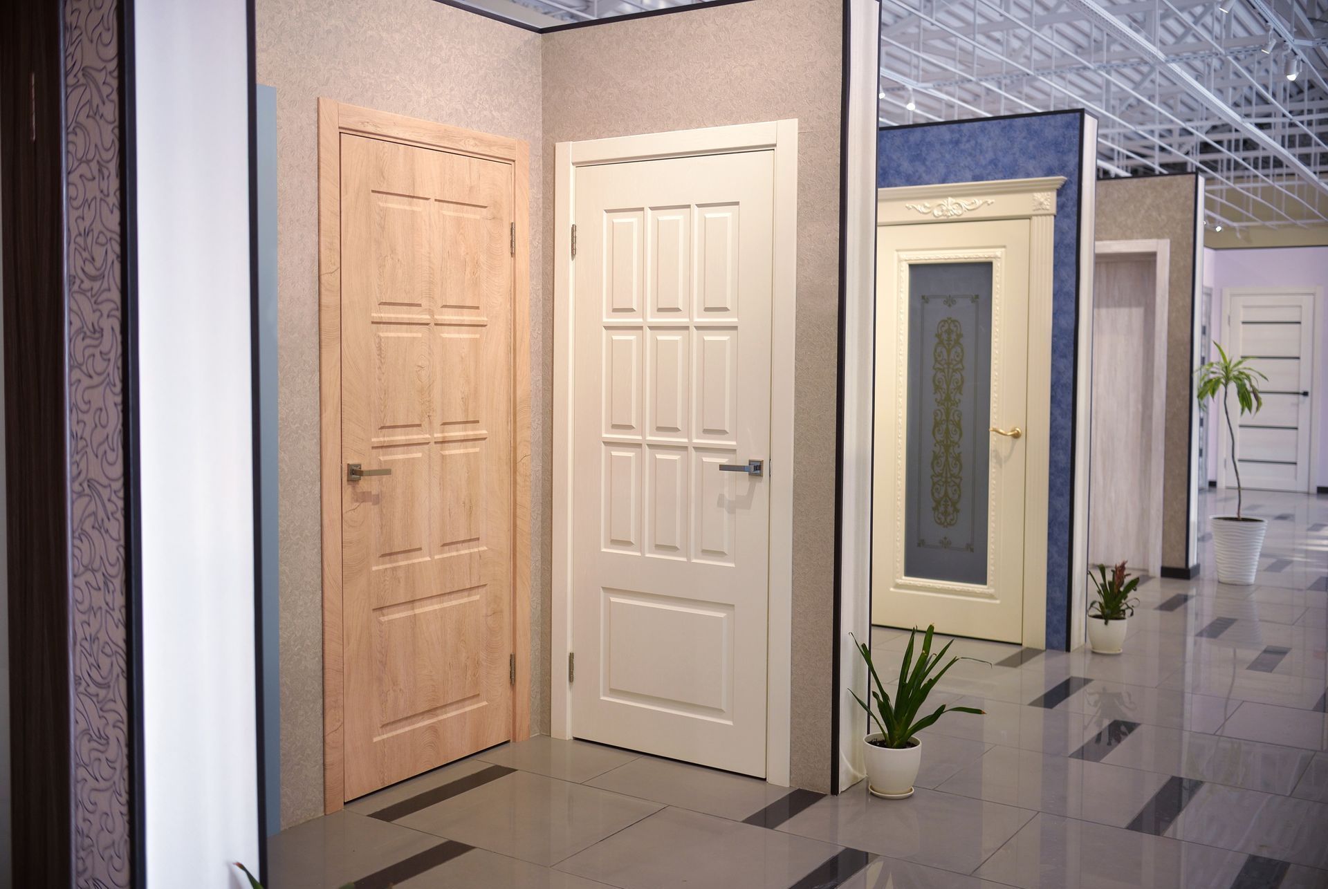 There are many different types of doors in this room.