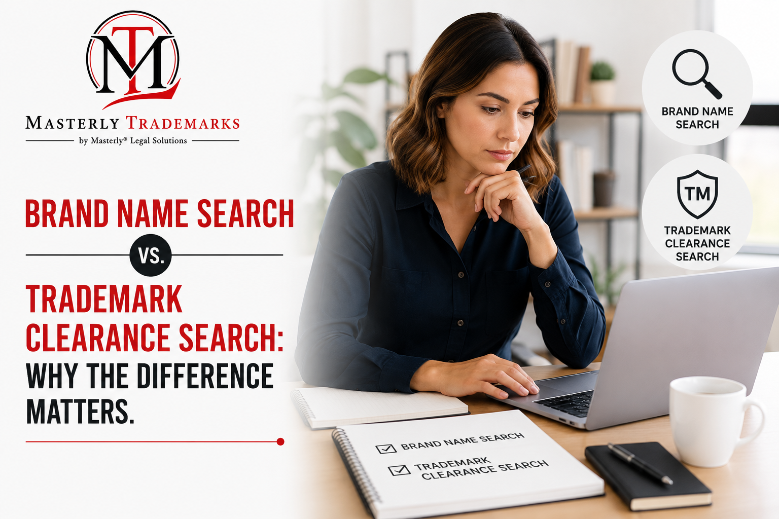 Attorney reviewing trademark search results before filing a trademark application