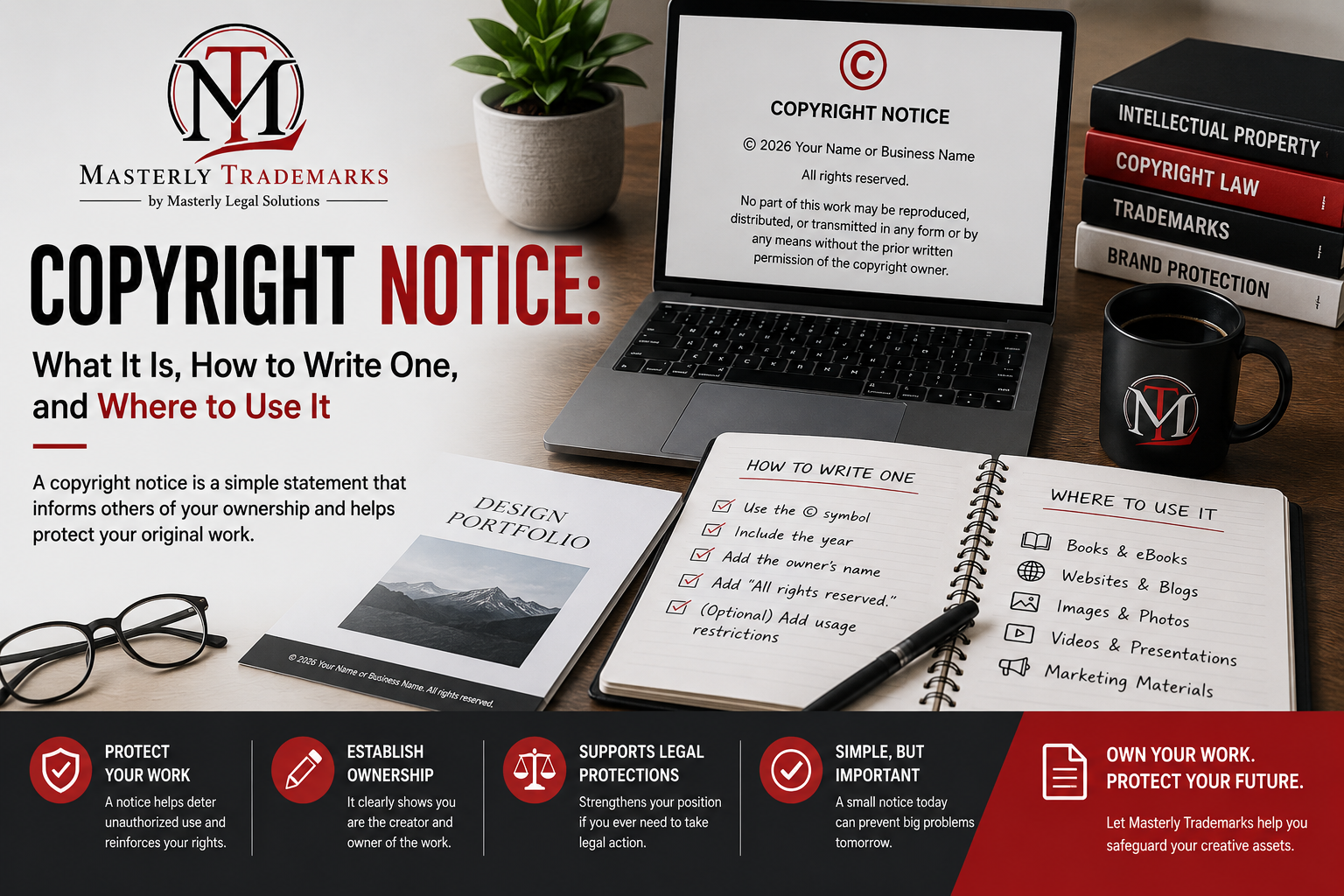 Copyright notice guidance for protecting original creative work.