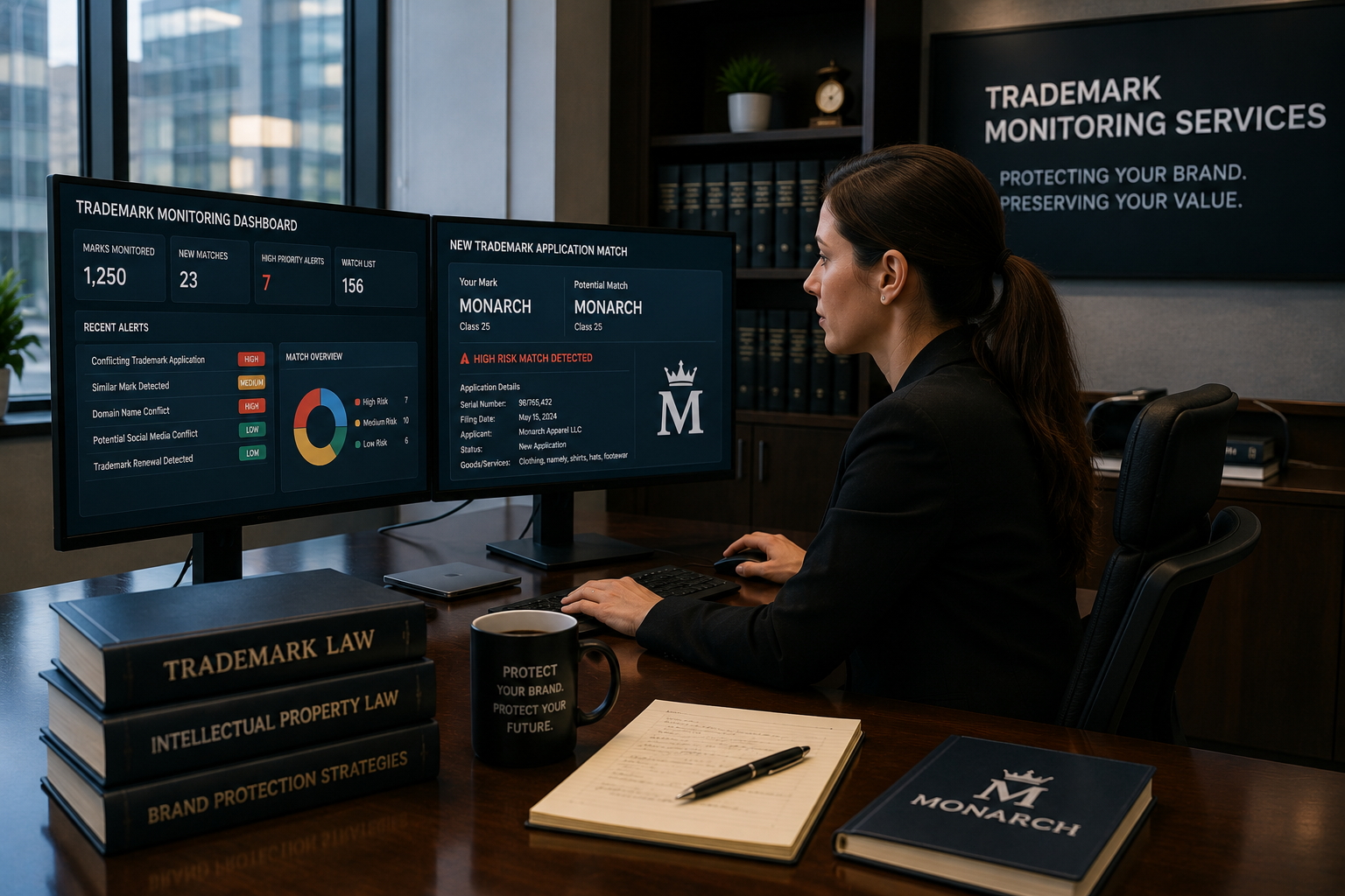 professional guidance related to trademark monitoring services