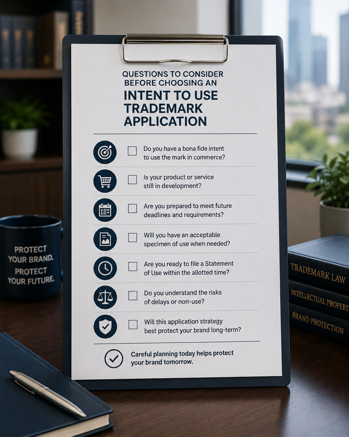 questions to consider before choosing intent to use trademark application