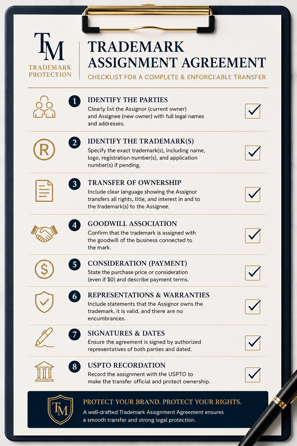 questions to consider before choosing  trademark assignment agreement