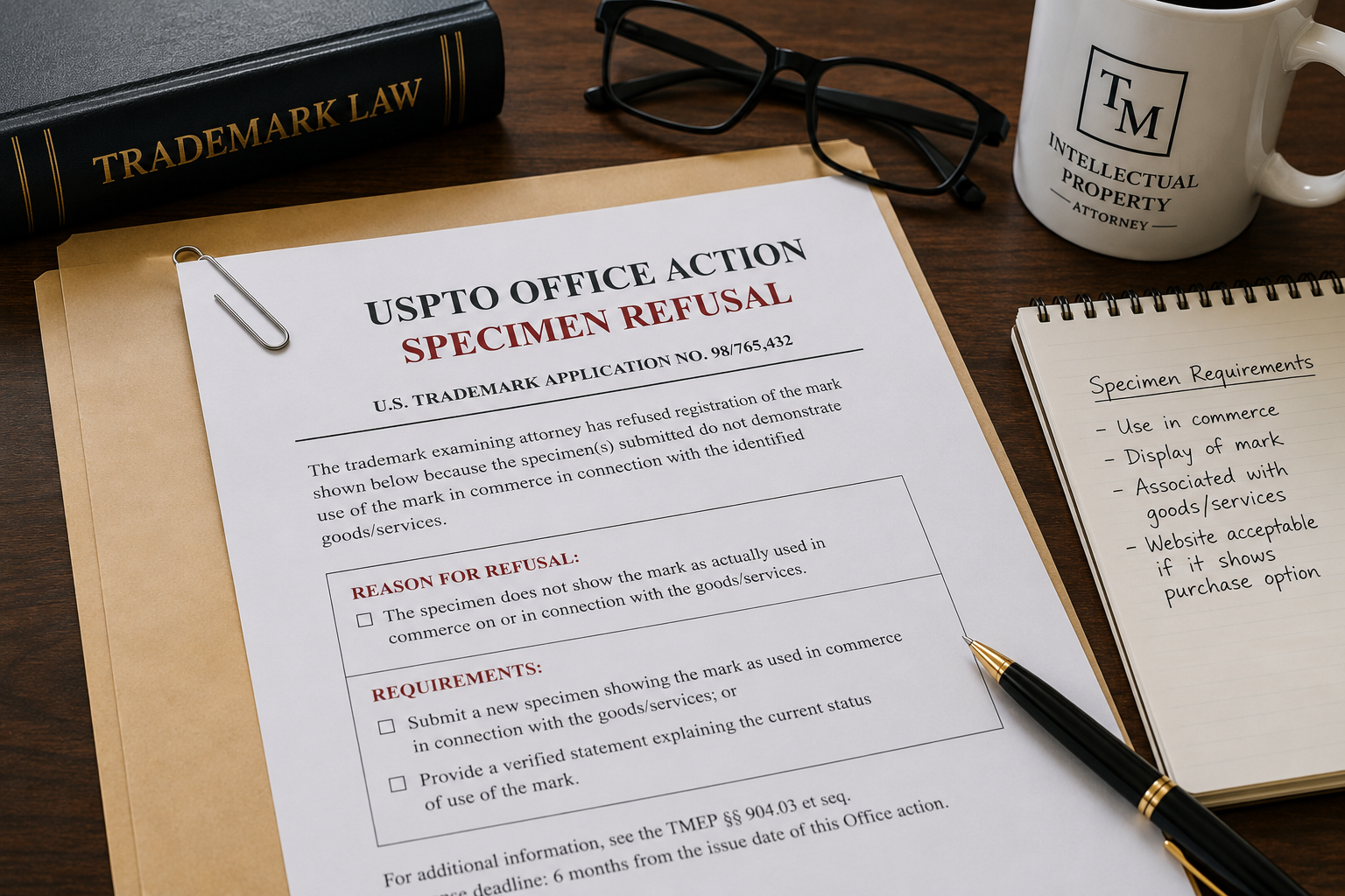 trademark specimen refusal