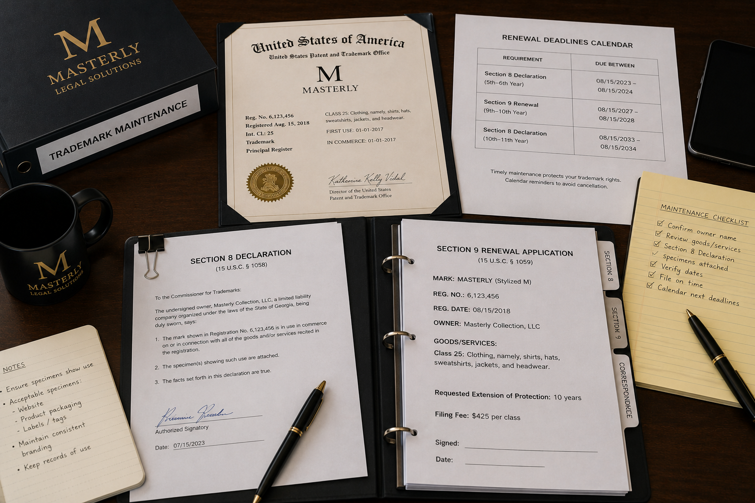 Section 8 declaration service preparing trademark maintenance filing