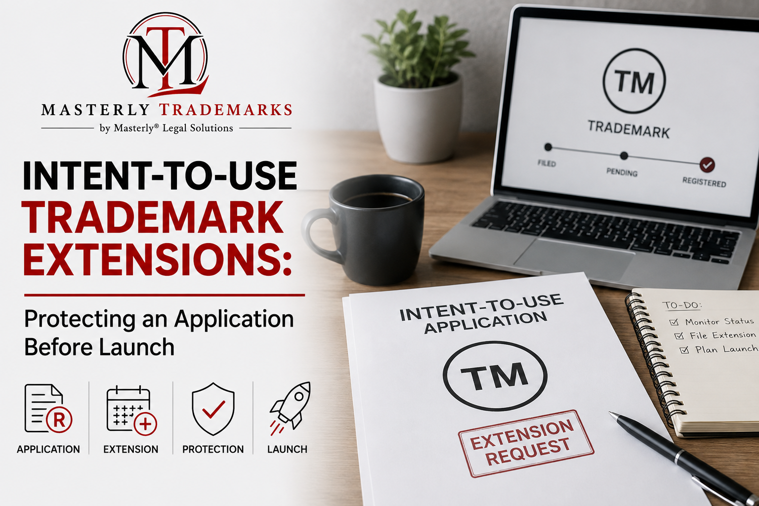 Startup founder meeting with a trademark attorney to review an intent-to-use extension.