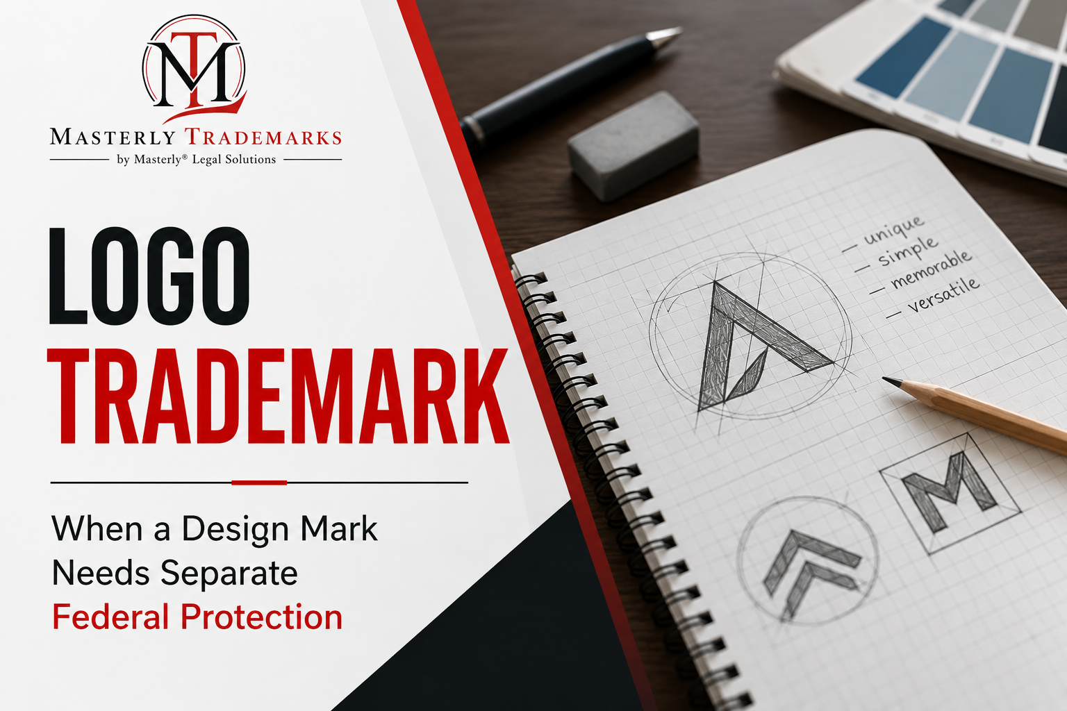 Trademark attorney reviewing logo trademark and word mark protection with a business owner