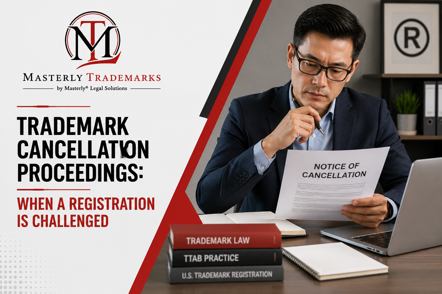 TTAB cancellation lawyer advising a business owner