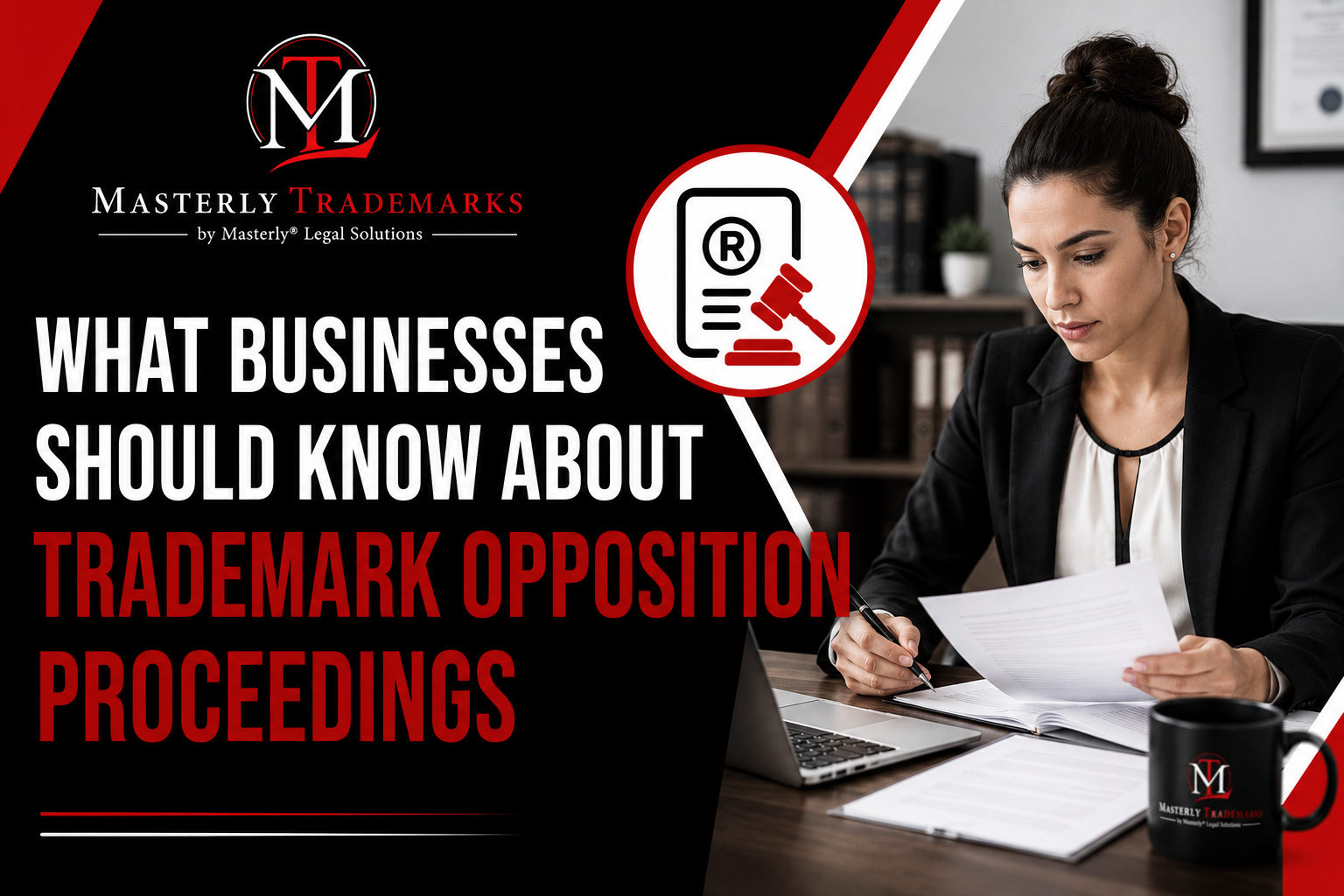 Attorney preparing a response to a trademark opposition proceeding