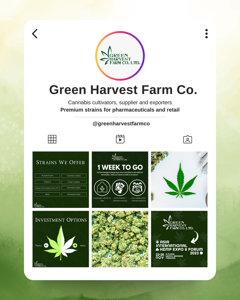 Green Harvest Farm Co. social media feed design