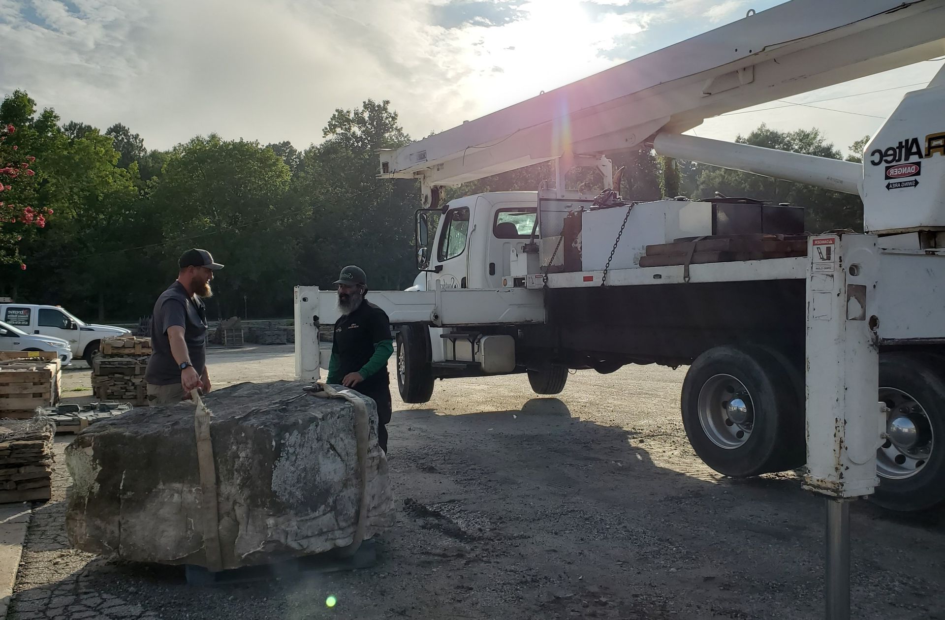 Pallet Staging for ease by Vining Stone