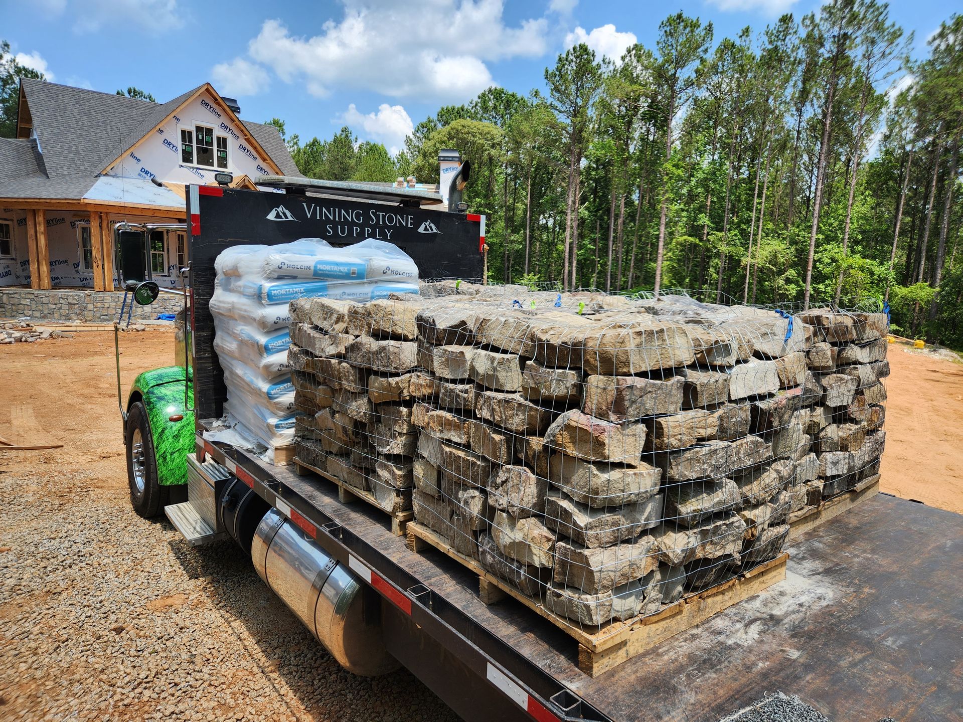 Fieldstone utilized in walkway